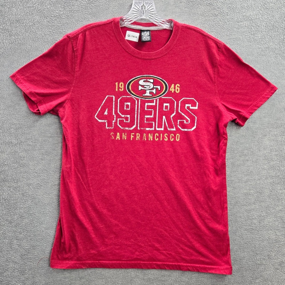 San Francisco 49ers Men Shirt Medium Red Graphic‎ Crew Neck Short Sleeve